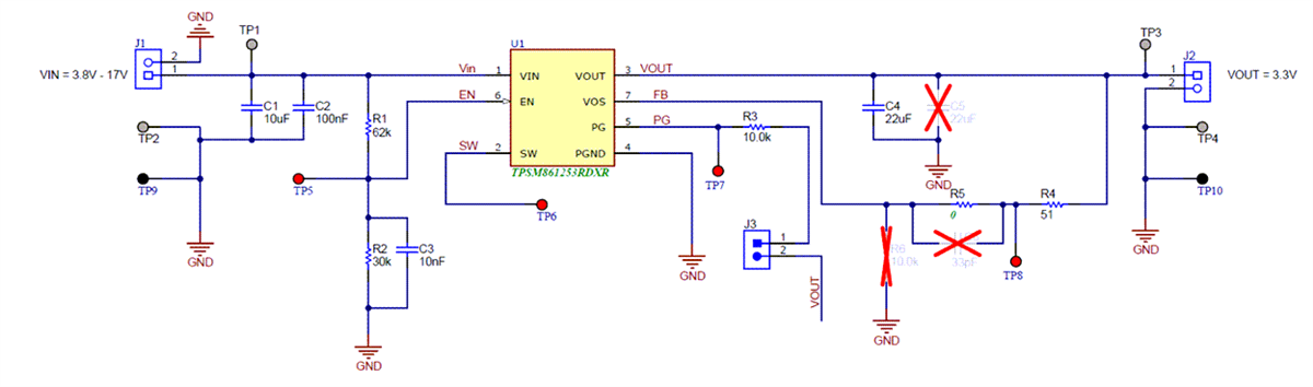 Schematic - Texas Instruments TPSM86125xEVM Evaluation Modules